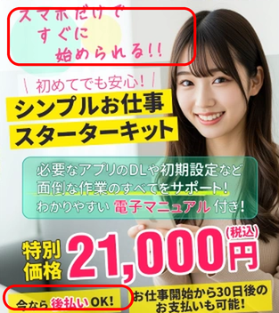 合同会社whiteが案内する副業「シンプルお仕事スターターキット」の広告画像